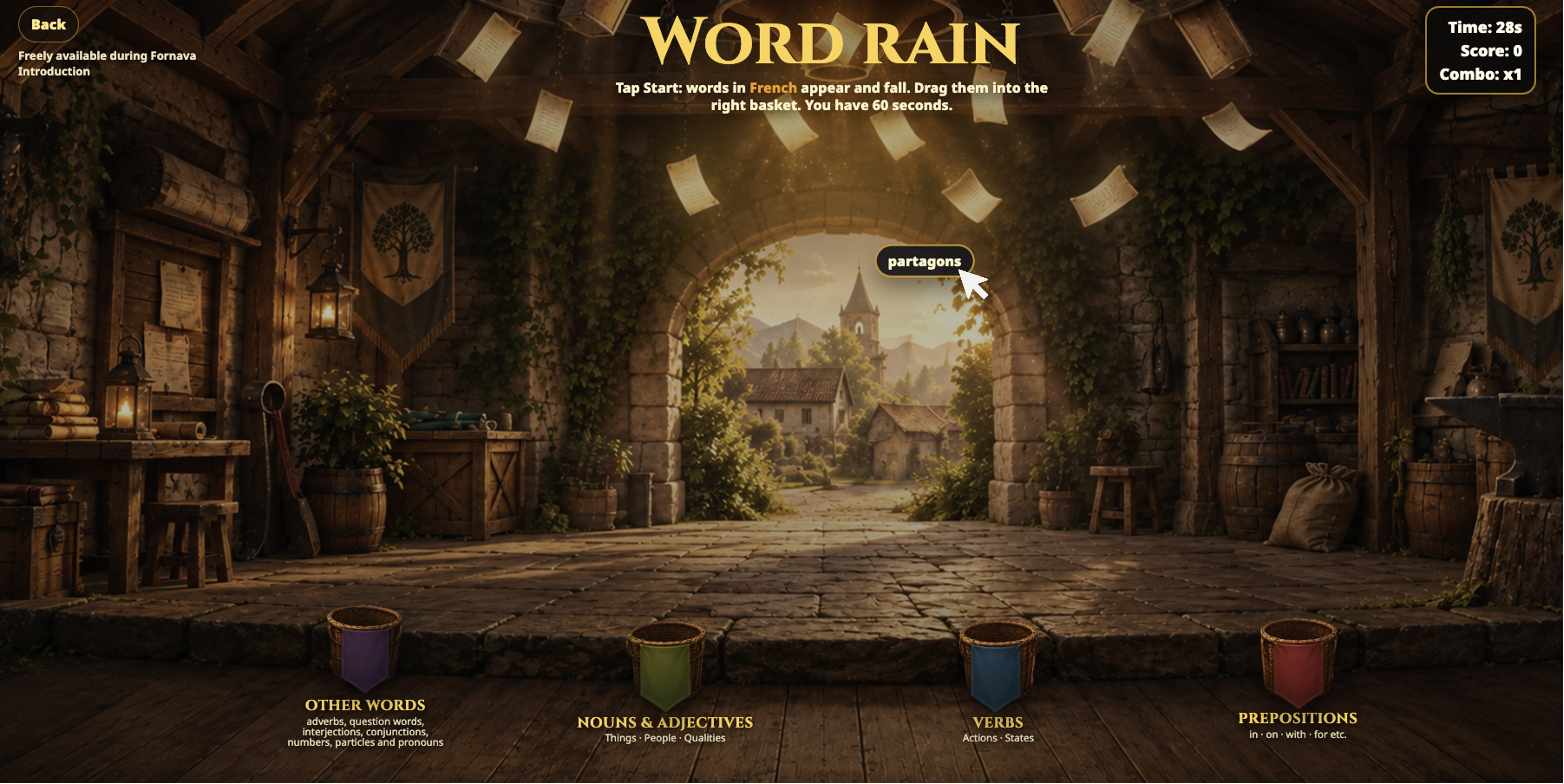 Word Rain in Fornava